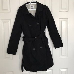 Old navy black trench coat